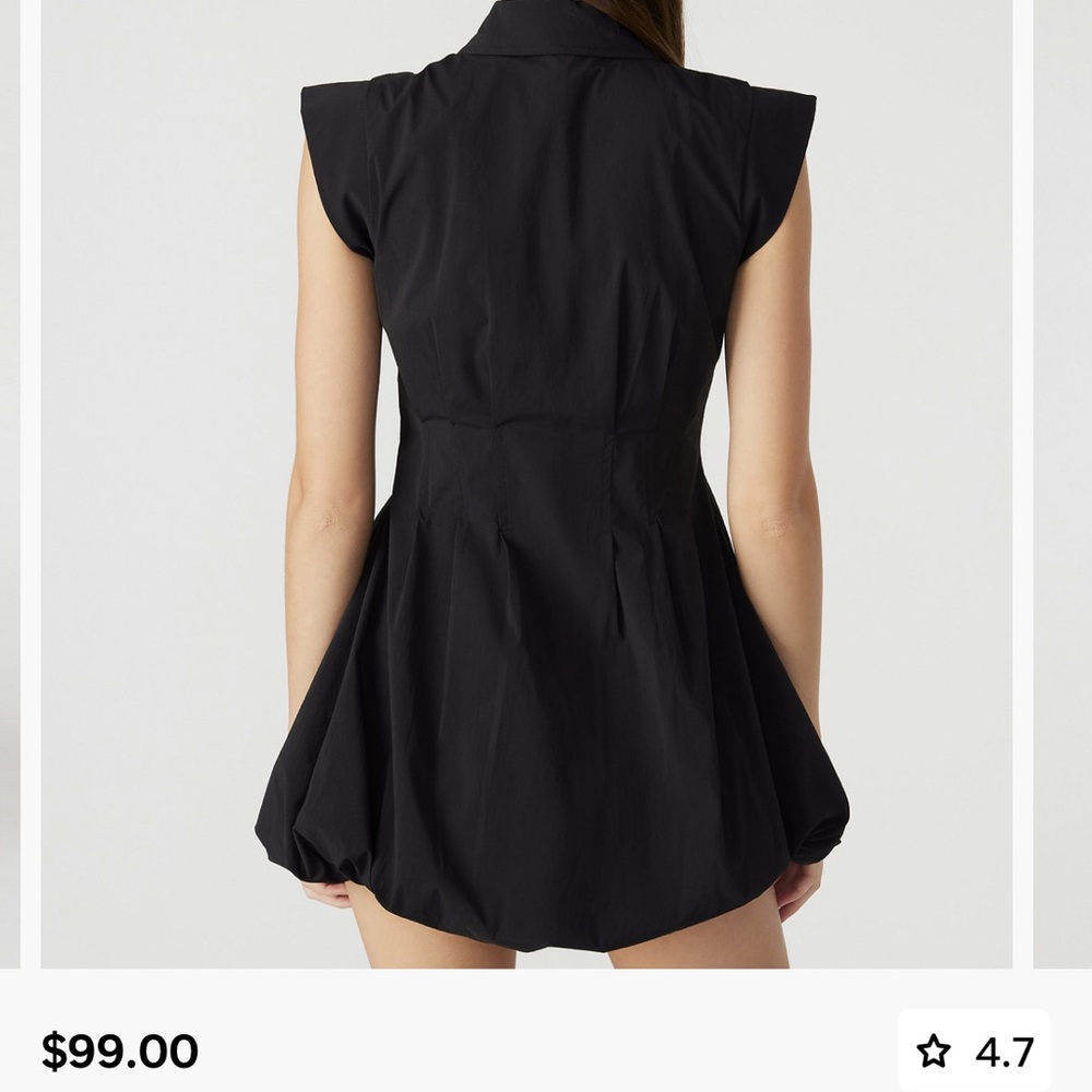 Steve Madden Black Bubble Hem Mini Dress - Picture 3 of 6